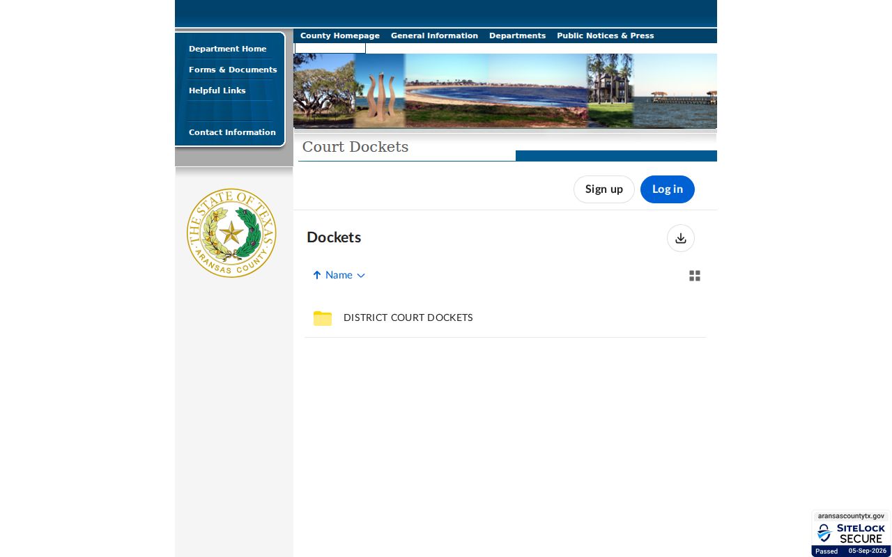 Aransas County case lookup Box docket