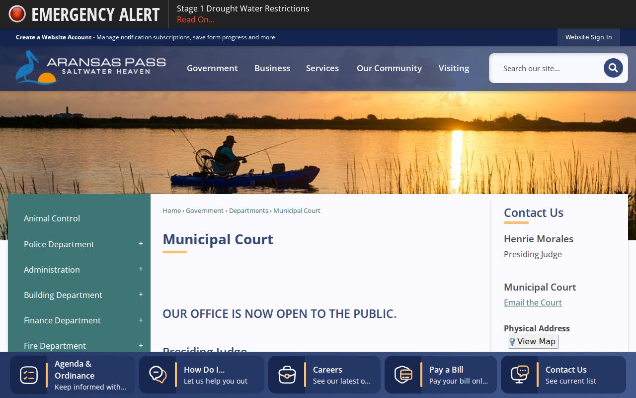 Aransas County Aransas Pass court docket municipal court page
